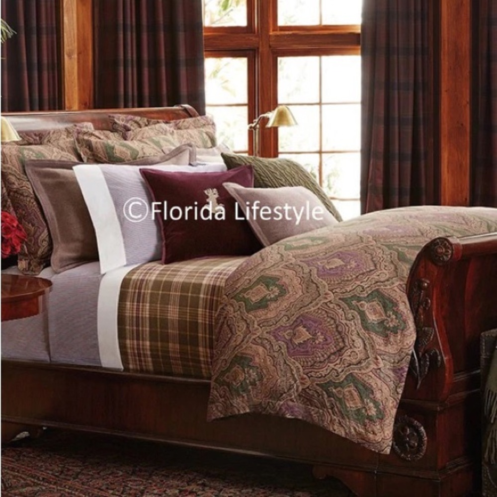 RARE Ralph Lauren Westport Great Compton 3 Piece King Duvet Cover Set - Bundle